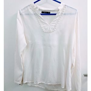 ❤️3/$25 ODEL Sheer White Tunic Blouse